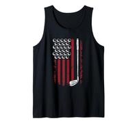 Retro Vintage American Flag Golf Golfer Funny Club Golfing Tank Top