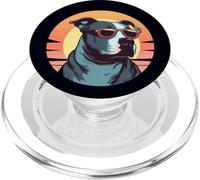 Retro Vintage American Pit Bull Terrier Wearing Sunglasses PopSockets PopGrip for MagSafe