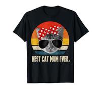 Retro Vintage Best Cat Mum Ever Cat Mummy Cat Mother T-Shirt