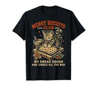 Retro Vintage Christmas Cat Baking Cookies Holiday Baker Value Graphic T-Shirt