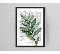 Retro/Vintage Dictionary Print, Botanical Leaf Art Plants Flower, Home Decor A4/A3 (A4)