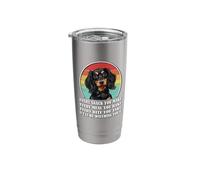 Retro Vintage Every Snack Black Long Haired Dachshund Lover Stainless Steel Insulated Tumbler