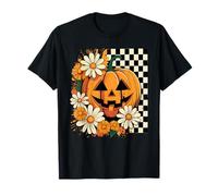 Retro Vintage Floral Ghost Halloween Ghost Boho Fall Vibes T-Shirt