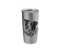 Retro Vintage Flowers Blue Merle Australian Shepherd Lover Stainless Steel Insulated Tumbler