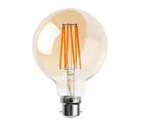 Retro Vintage G95 8W LED Dimmable Globe Edison Style Filament Bulb Smoked Gold Glass B22 Edison Screw [Energy Class A+] (G95 8W, B22)