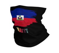 Retro Vintage Haitians Flag Haitian Facial Covering Anitdust Neck Warmer Breathable Neck Gaiter For Sports Workout Skiing 26X30CM