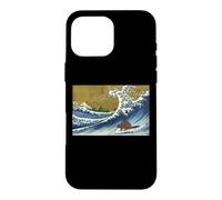 Retro Vintage Hokusai Surfing A Great Wave Beaver Lover Case for iPhone 16 Pro Max