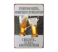 Retro Vintage, I Believe I'Ll Have A Beer Tin Sign Funny Wall Metal Sign Novelty Metal Poster For House Garden Cafe