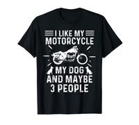 Retro Vintage I like My Motorcycle, Dog & Maybe 3 People T-Shirt