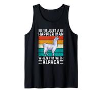 Retro Vintage I'm a Just Happier Man When I'm with Alpaca Tank Top