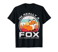 Retro Vintage I'm Really A Fox Funny Adult Kids Fox Costume T-Shirt
