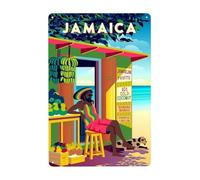 Retro Vintage Jamaica Landscape Traditional Beach Fruit Metal Tin Sign Home Bar Cafe Retaurant Wall Decor Signs 12x8inch