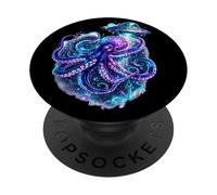 Retro Vintage Japanese Octopus Kraken UFO Abduction Space PopSockets Adhesive PopGrip