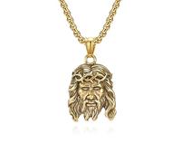 Retro Vintage Jesus Avatar Titanium Steel Necklace With Artistic Personality For Men'S Clothing Pendant