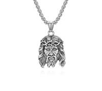 Retro Vintage Jesus Avatar Titanium Steel Necklace With Artistic Personality For Men'S Clothing Pendant