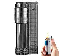 Retro Vintage Kerosene Lighter, Vintage Trench Lighter, Portable Retro Refillable Kerosene Lighters, Metal Soft Flame Lighters for Collection Decorative Unique Gift (Black)