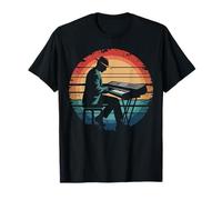 Retro Vintage Keyboard Player Sunset Music Lover Gifts Men T-Shirt