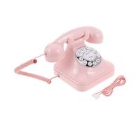 Retro Vintage Landline Phone Pink Plastic Corded Desk Model | Precision Mechanical Dial Button, High Fidelity Sound, Home Workspace Decorative Piece, Retro Telephones Landline