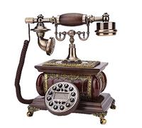 Retro Vintage Landline Telephone, Replica Antique Style Telephone Rotary Dial Landline Old Fashioned Corded Telephone with Resin Body for Home Decor Wonderful G