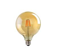 Retro Vintage LED Dimmable Globe Edison Style Filament Bulb Smoked Gold Glass E27/B22 Edison Screw [Energy Class A+] (Amber, E27)