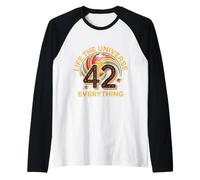 Retro Vintage Life The Universe and Everything Don't Panic Raglan Baseball Tee