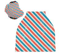 Retro Vintage Line Blue Red Stretchy Baby Car Seat Cover,Canopy Nursing Covers,Soft Breathable Windproof Scarf Changepad for Winter Infant Breastfeeding Boys