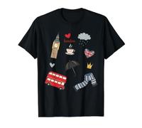 Retro Vintage London England Icons Cute Souvenir Travel Value Graphic T-Shirt