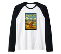 Retro Vintage Louisville Kentucky KY USA Poster Art Graphic Raglan Baseball Tee