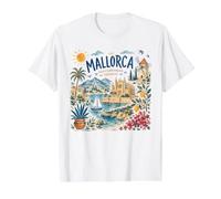 Retro Vintage Mallorca Spain Mediterranean Summer Vacation Value Graphic T-Shirt, Men, White, M