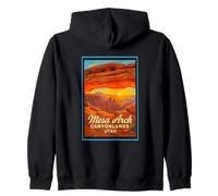 Retro Vintage Mesa Arch Utah UT Canyonlands Art Graphic Zip Hoodie