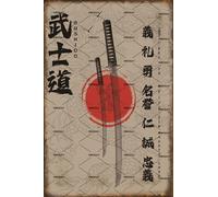 Retro Vintage Metal Plaque Sign Apanese Martial Arts The 7 Virtues Of Bushido Wall Art Decor Japan Samurai Warrior Ninja Metal Tin Sign Home Bar Cafe Club Decorations Retro Metal Tin Sign 8X12 Inches