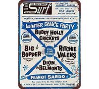 Retro Vintage Metal Plaque Sign Buddy Holly Final Concert Poster Tin Sign for Home Bar Kitchen Pub Wall Decor Signs 12x8inch