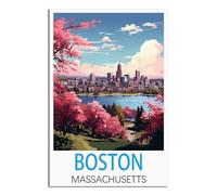 Retro Vintage Metal Tin Sign Boston Massachusetts Funny Metel Decorative Signs - Retro Wall Decor Home Wall Signs 30x40cm