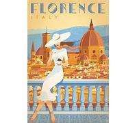 Retro Vintage Metal Tin Sign Florence Italy Home Kitchen Bar Restaurant Wall Decor Sign 12X8Inch