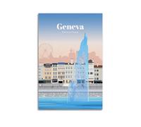 Retro Vintage Metal Tin Sign Geneva Switzerland Funny Metel Decorative Signs - Retro Wall Decor Home Wall Signs 15x30cm