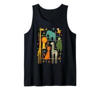 Retro Vintage Mid-Century Modern Look Zoo Animals 50s 60s Tank Top