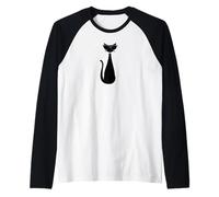 Retro Vintage Mod Atomic Black Cat Eye Eyeglasses Rockabilly Raglan Baseball Tee