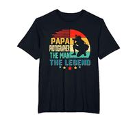 Retro Vintage Papa Photographer The Man The Legend T-Shirt, Men's Big and Tall, Black, 5X Tall
