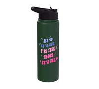 Retro Vintage Pop Art Bubbly Hi It's Me I'm The Mom It's Me Stainless Steel Insulated Water Bottle