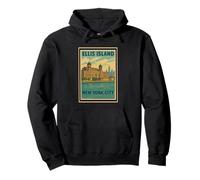 Retro Vintage Poster Ellis Island New York City State NY NYC Pullover Hoodie