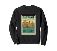 Retro Vintage Poster Ellis Island New York City State NY NYC Sweatshirt