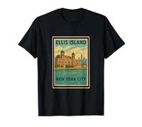 Retro Vintage Poster Ellis Island New York City State NY NYC T-Shirt