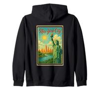 Retro Vintage Poster Ellis Island New York City State NY NYC Zip Hoodie