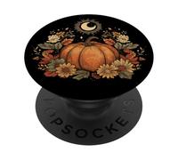 Retro Vintage Pumpkin Spice Tis The Season Equinox Moon PopSockets Adhesive PopGrip