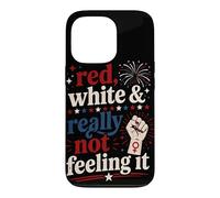 Retro Vintage Red White and Really Not Feeling It Feminism Case for iPhone 13 Pro