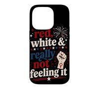 Retro Vintage Red White and Really Not Feeling It Feminism Case for iPhone 14 Pro