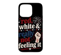 Retro Vintage Red White and Really Not Feeling It Feminism Case for iPhone 15 Pro Max