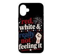 Retro Vintage Red White and Really Not Feeling It Feminism Case for iPhone 16 Plus