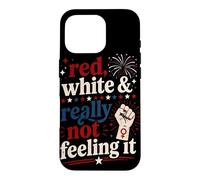 Retro Vintage Red White and Really Not Feeling It Feminism Case for iPhone 16 Pro