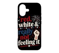 Retro Vintage Red White and Really Not Feeling It Feminism Case for iPhone 17